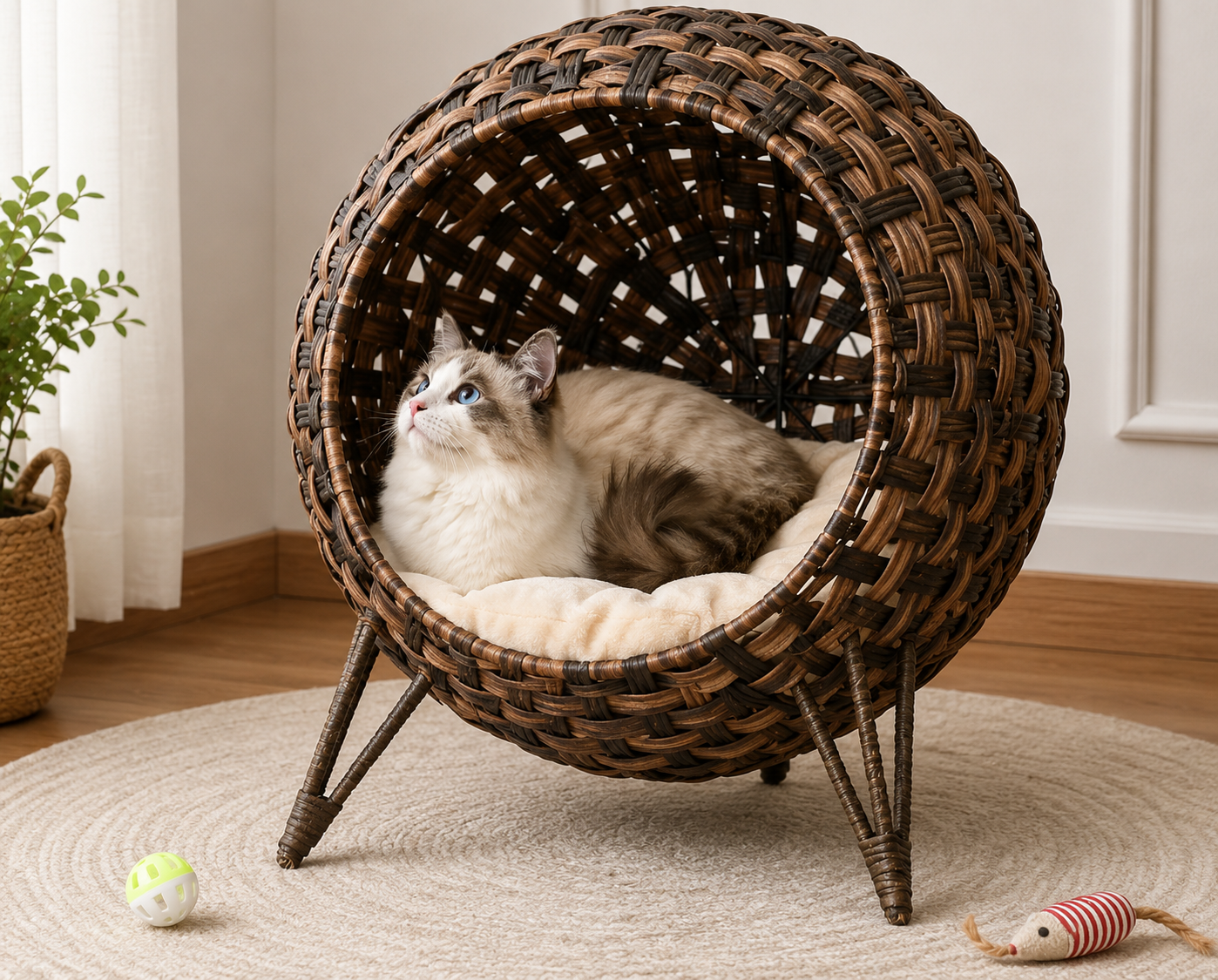 Elevated Woven Cat Retreat